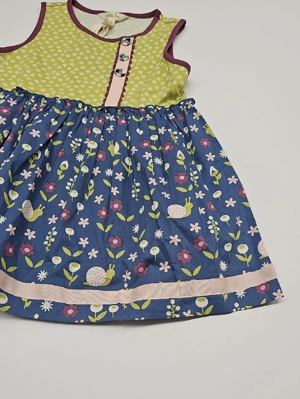 NWT Matilda Jane Olive Green, Navy & Pink Floral Mix Tiered Dress